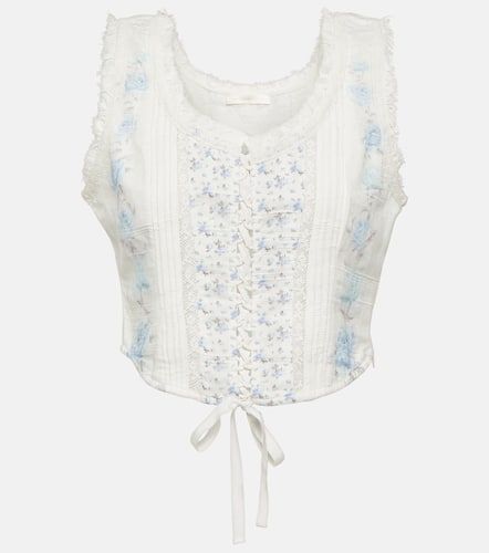 Corvelle floral cotton bustier top - LoveShackFancy - Modalova