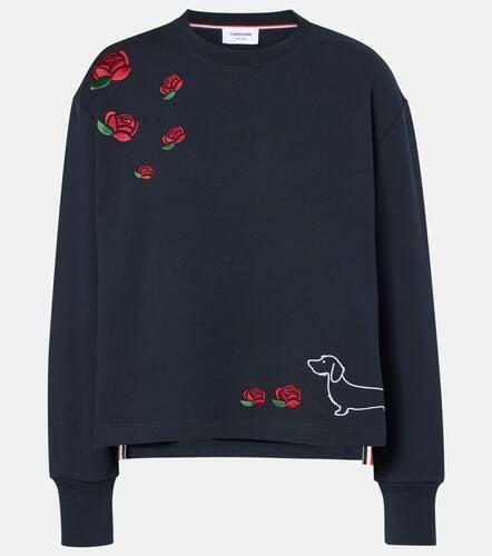 Embroidered cotton jersey sweatshirt - Thom Browne - Modalova