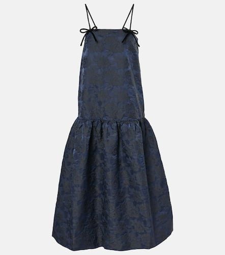 Bow-detail floral jacquard midi dress - Ganni - Modalova