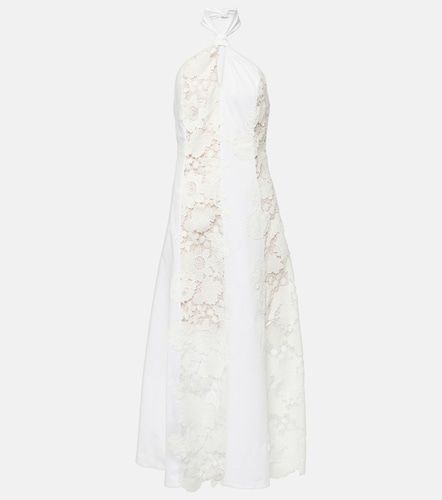 Vestido midi de algodón y encaje - Oscar de la Renta - Modalova