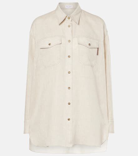 Oversized linen shirt - Brunello Cucinelli - Modalova