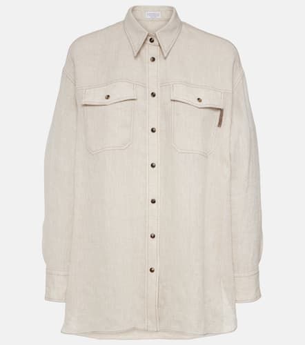 Oversized linen shirt - Brunello Cucinelli - Modalova