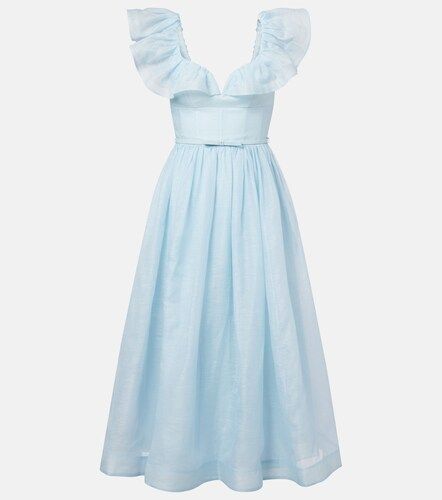Midikleid Dawning aus Leinen und Seide - Zimmermann - Modalova