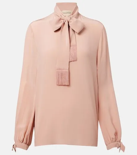 Blusa de crepé de seda con lazo - Valentino Garavani - Modalova