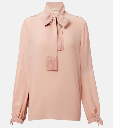 Bow-detail silk crepe blouse - Valentino Garavani - Modalova