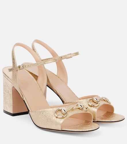 Horsebit metallic leather sandals - Gucci - Modalova