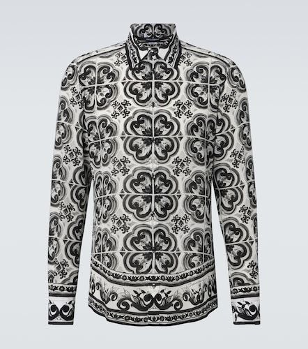 Camicia Martini Majolica in twill di seta - Dolce&Gabbana - Modalova