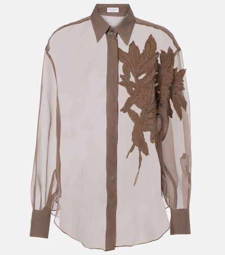 Camisa Herbarium de seda con aplique - Brunello Cucinelli - Modalova