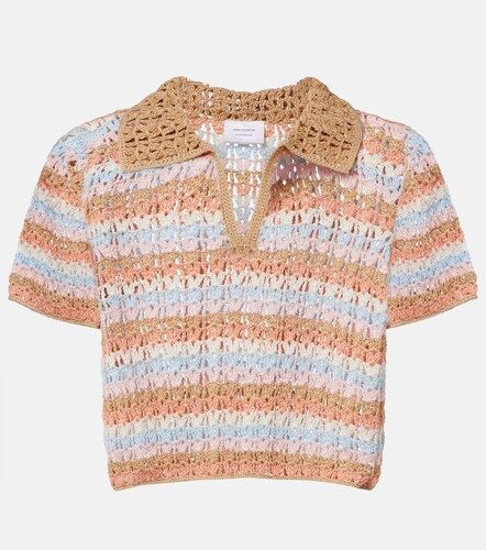 Polo in crochet di cotone a righe - Anna Kosturova - Modalova