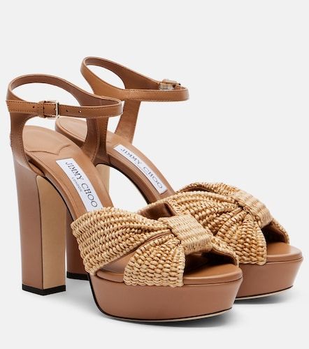 Heloise raffia and leather sandals - Jimmy Choo - Modalova