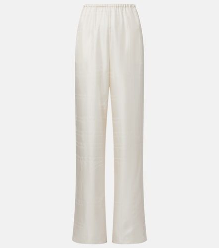Embroidered silk satin pajama pants - Toteme - Modalova