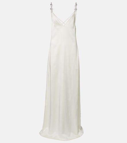 Vestido lencero de satén con Horsebit - Gucci - Modalova