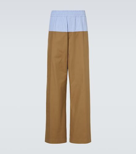 Paneled cotton twill wide-leg pants - Dries Van Noten - Modalova