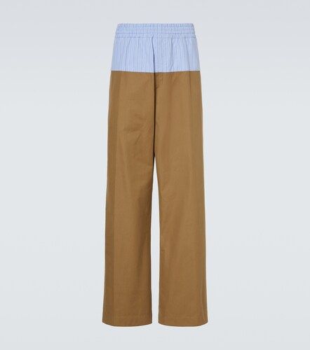 Pantalones anchos de sarga de algodón - Dries Van Noten - Modalova