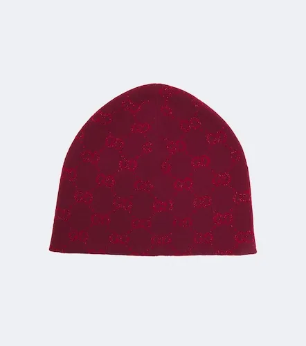 GG jacquard wool-blend lame beanie - Gucci - Modalova