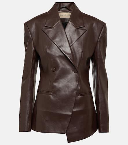 Mille double-breasted faux leather blazer - Aya Muse - Modalova