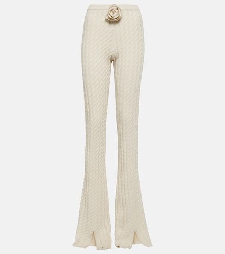 Floral-applique split-hem flared pants - Magda Butrym - Modalova