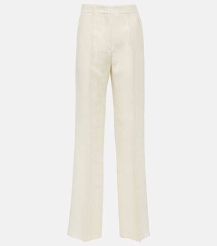 High-rise wool and silk wide-leg pants - Valentino - Modalova