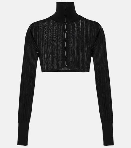 AlaÃ¯a Ribbed-knit cropped cardigan - Alaia - Modalova