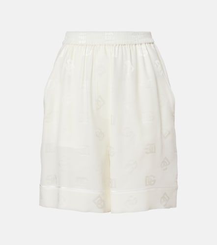 Shorts DG de satén de seda jacquard - Dolce&Gabbana - Modalova