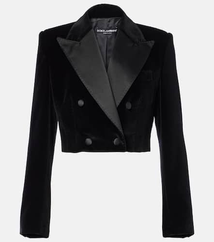 Cropped velvet tuxedo jacket - Dolce&Gabbana - Modalova