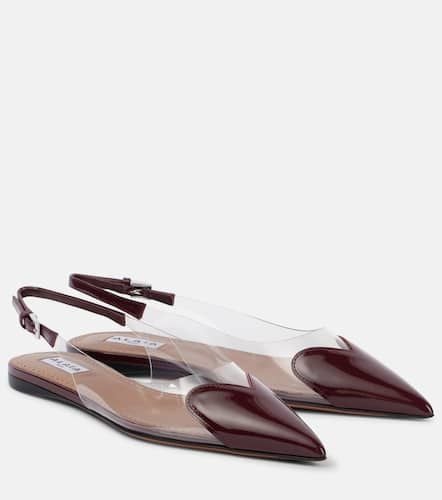 AlaÃ¯a Le CÅur patent leather and PU slingback flats - Alaia - Modalova