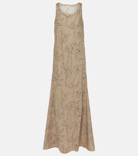 Vestido largo de algodón floral - Brunello Cucinelli - Modalova