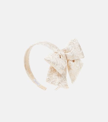 Diadema de lamé con brocado y lazo - Monnalisa - Modalova