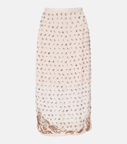 Gonna midi trasparente con cristalli - Dries Van Noten - Modalova
