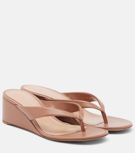 Leather wedge thong sandals - Gianvito Rossi - Modalova