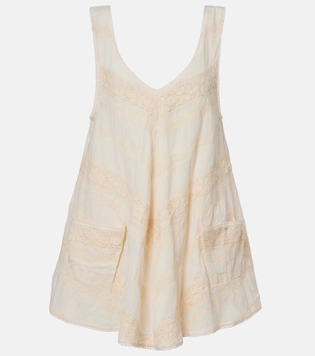 Vestido corto de algodón con croché - Juliet Dunn - Modalova