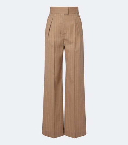 Pinstripe pleated wool wide-leg pants - Valentino - Modalova