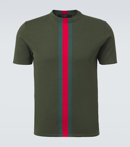 T-Shirt Web Stripe aus Baumwolle - Gucci - Modalova