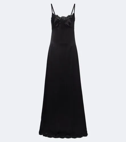 Lace-trimmed silk and cotton-blend gown - Dolce&Gabbana - Modalova