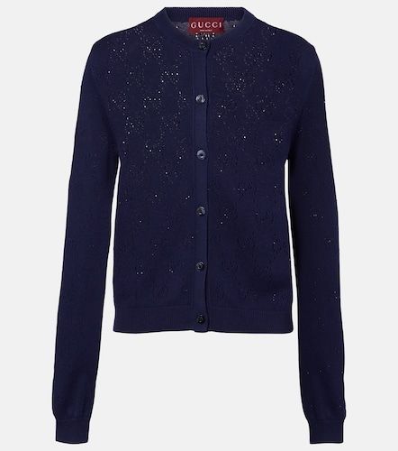 Cárdigan de seda y algodón con GG - Gucci - Modalova