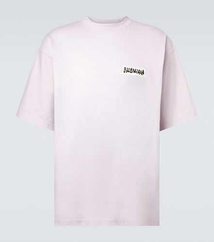 Camiseta de jersey de algodón con logo - Balenciaga - Modalova