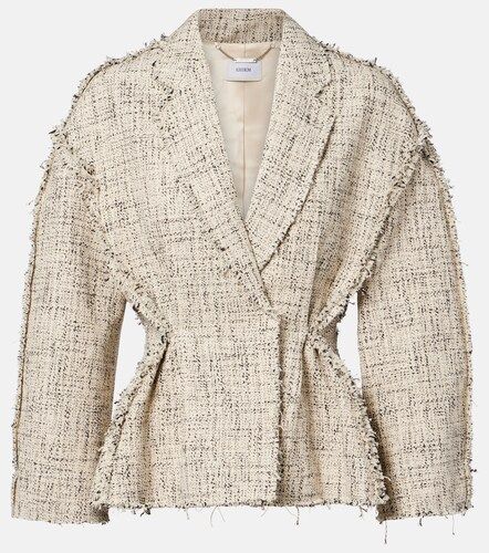 Cotton-blend tweed peplum jacket - Erdem - Modalova