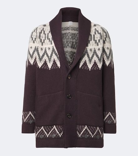 Cardigan in cashmere e seta chevron - Eleventy - Modalova