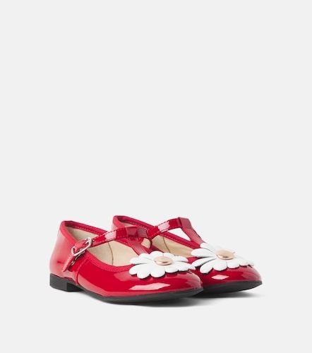 Bailarinas Mary Jane de charol con apliques florales - Pom d'Api - Modalova