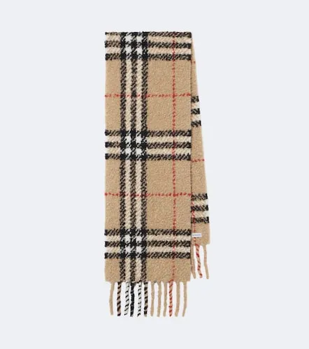 Check alpaca and wool boucle scarf - Burberry - Modalova