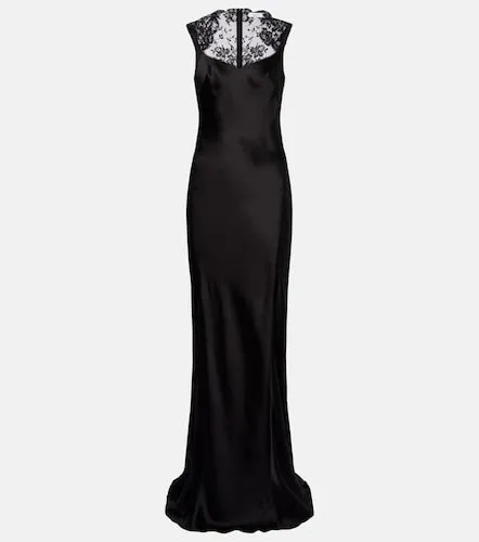 McQueen Lace-trimmed satin gown - McQueen - Modalova