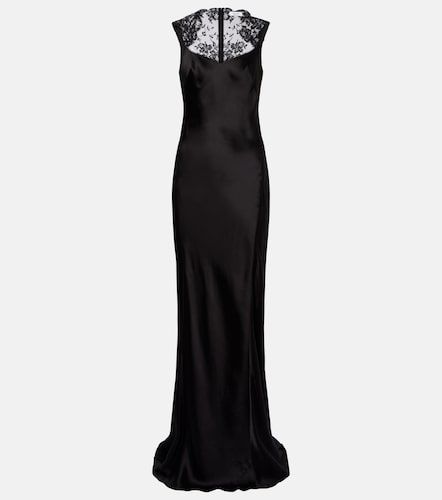McQueen Lace-trimmed satin gown - McQueen - Modalova