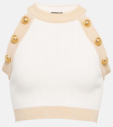 Balmain Mockneck knit crop top - Balmain - Modalova