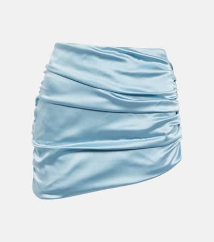 Asymmetric ruched satin miniskirt - Alessandra Rich - Modalova