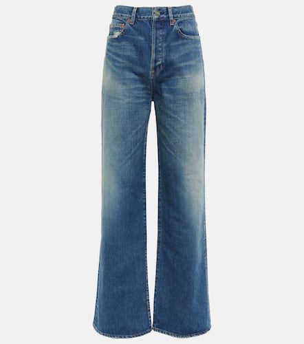 Distressed high-rise straight jeans - Saint Laurent - Modalova