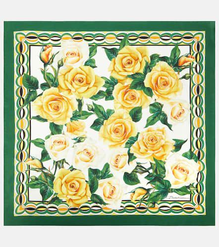 Floral silk twill scarf - Dolce&Gabbana - Modalova