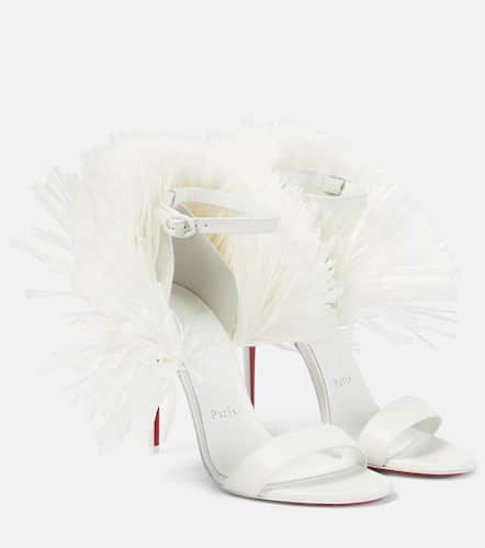 Bridal Loubigirl 100 raffia-trimmed leather sandals - Christian Louboutin - Modalova