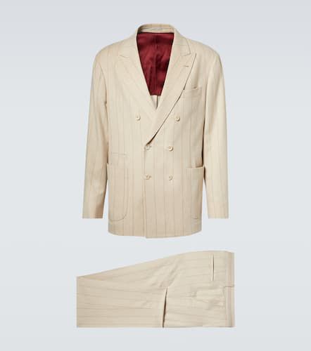 Double-breasted wool and cashmere suit - Brunello Cucinelli - Modalova