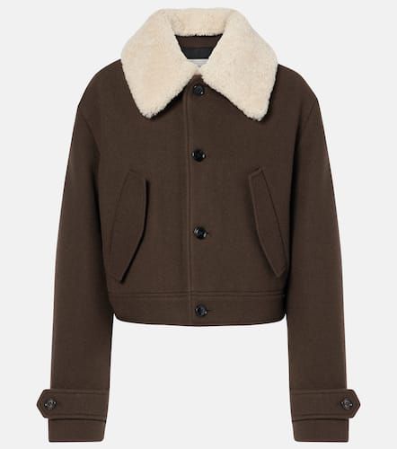 Shearling-trimmed virgin wool jacket - Ami Paris - Modalova