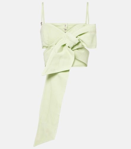 Blumarine Top in denim con fiocco - Blumarine - Modalova